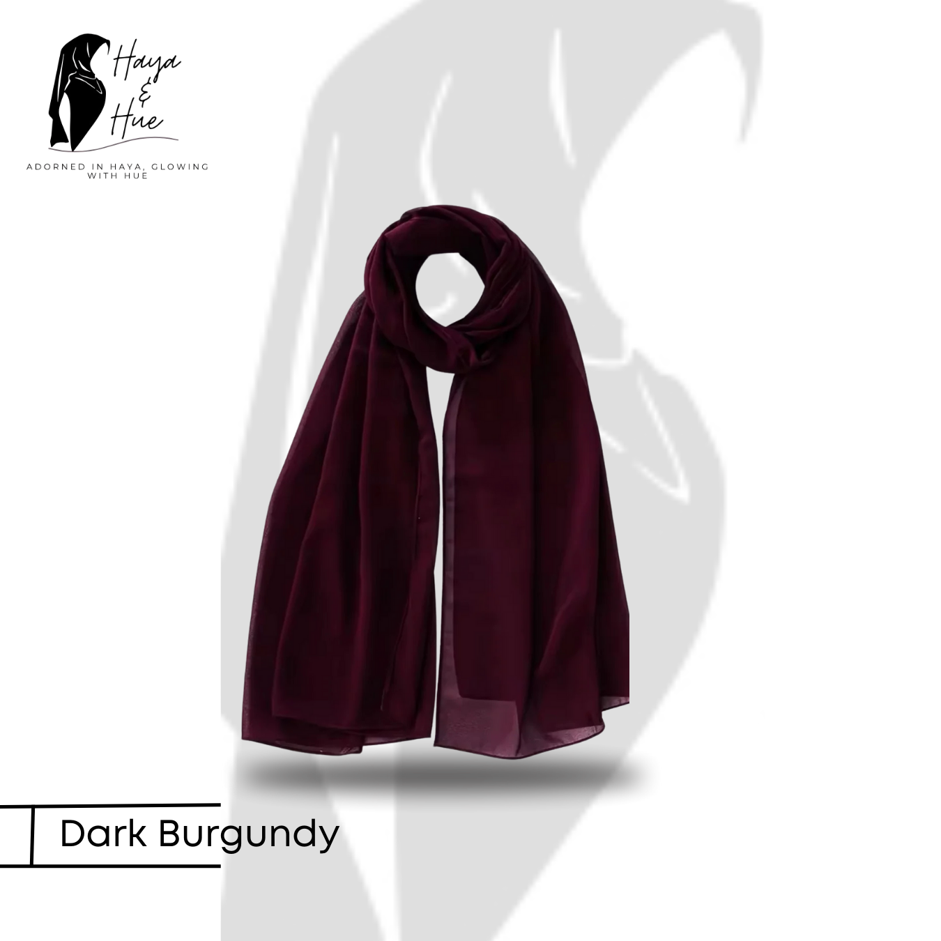 Premium Georgette Hijab – Dark Burgundy | Rich Color, Everyday Comfort