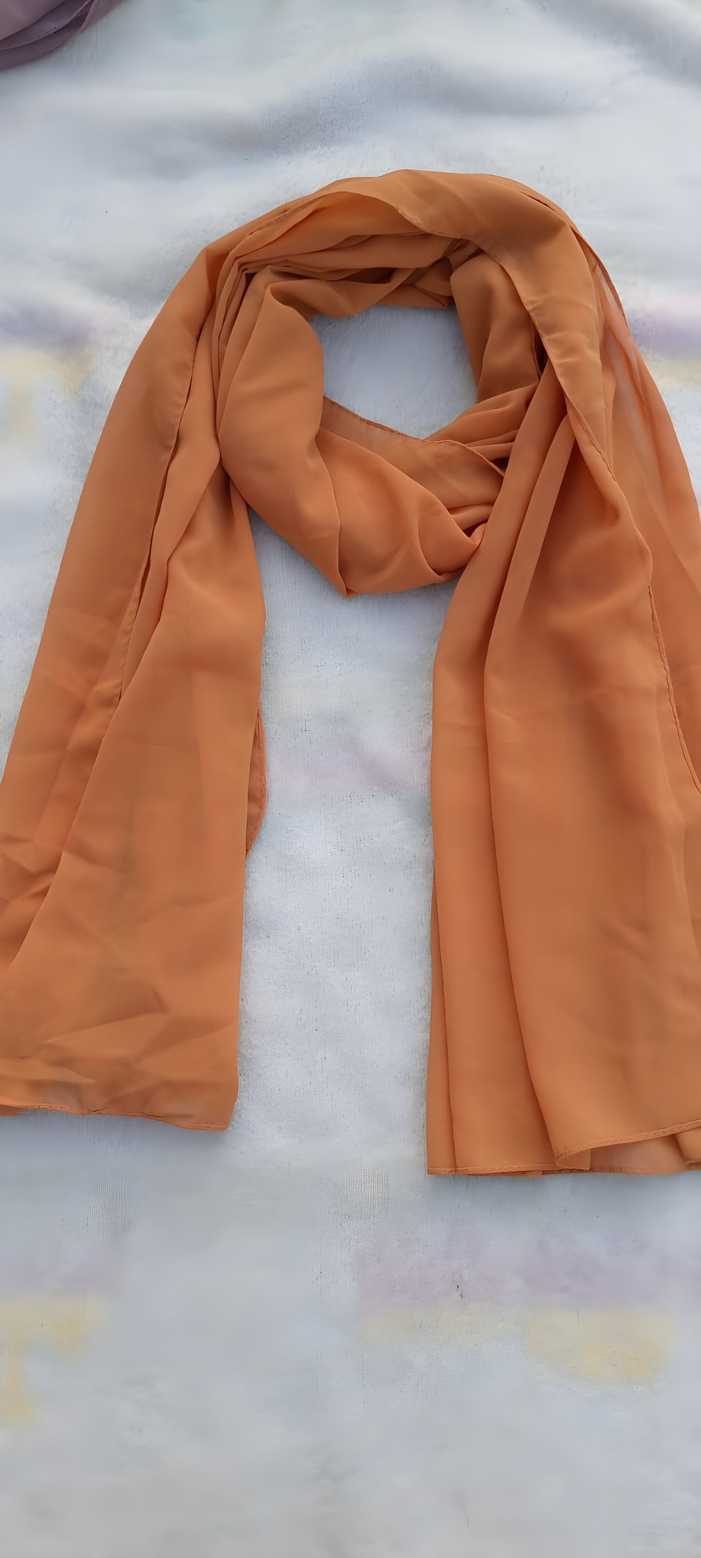 Set of 3 Georgette Hijabs – Orange, Pink & Nude