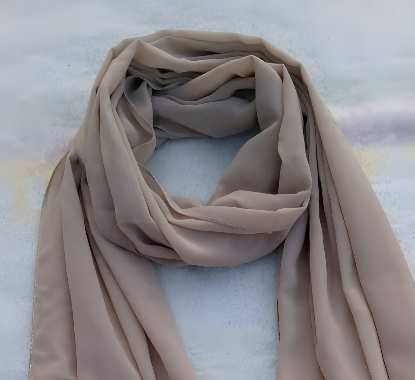 Set of 3 Georgette Hijabs – Orange, Pink & Nude