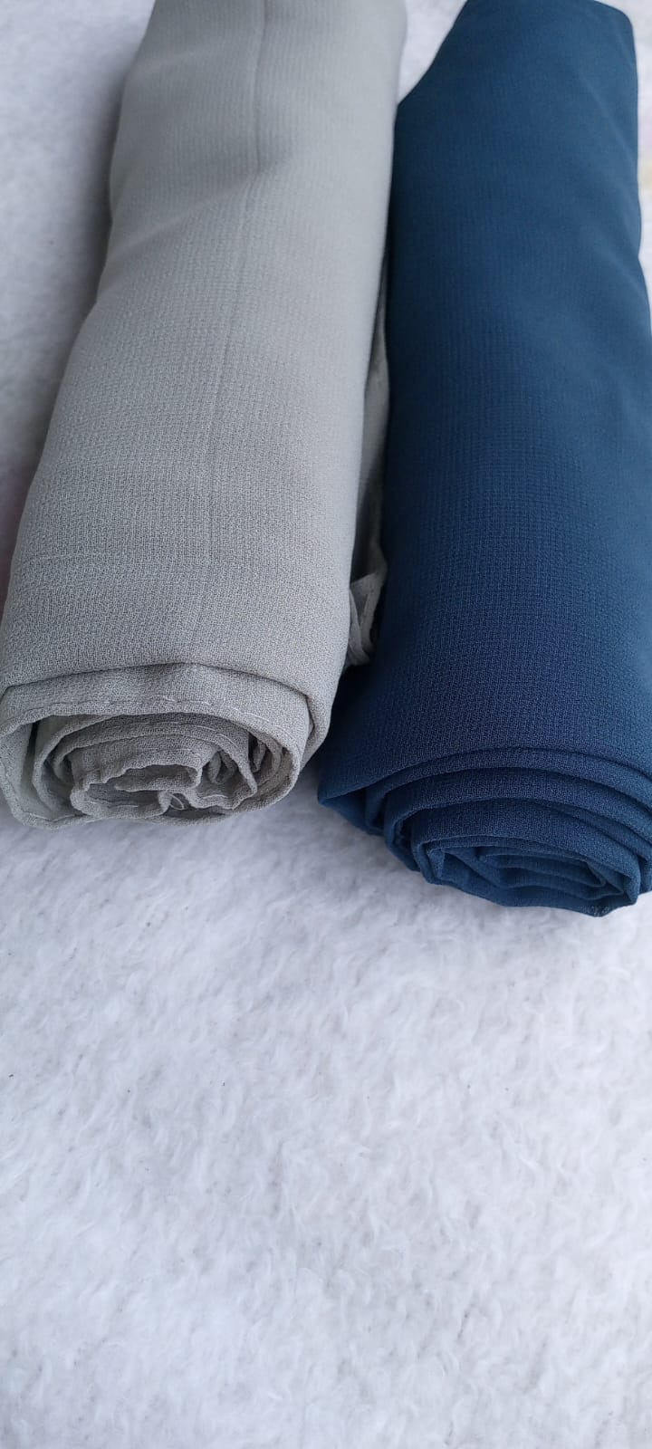 ⚡Set of 2 Georgette Hijabs – Skin & Blue with Hijab Pins
