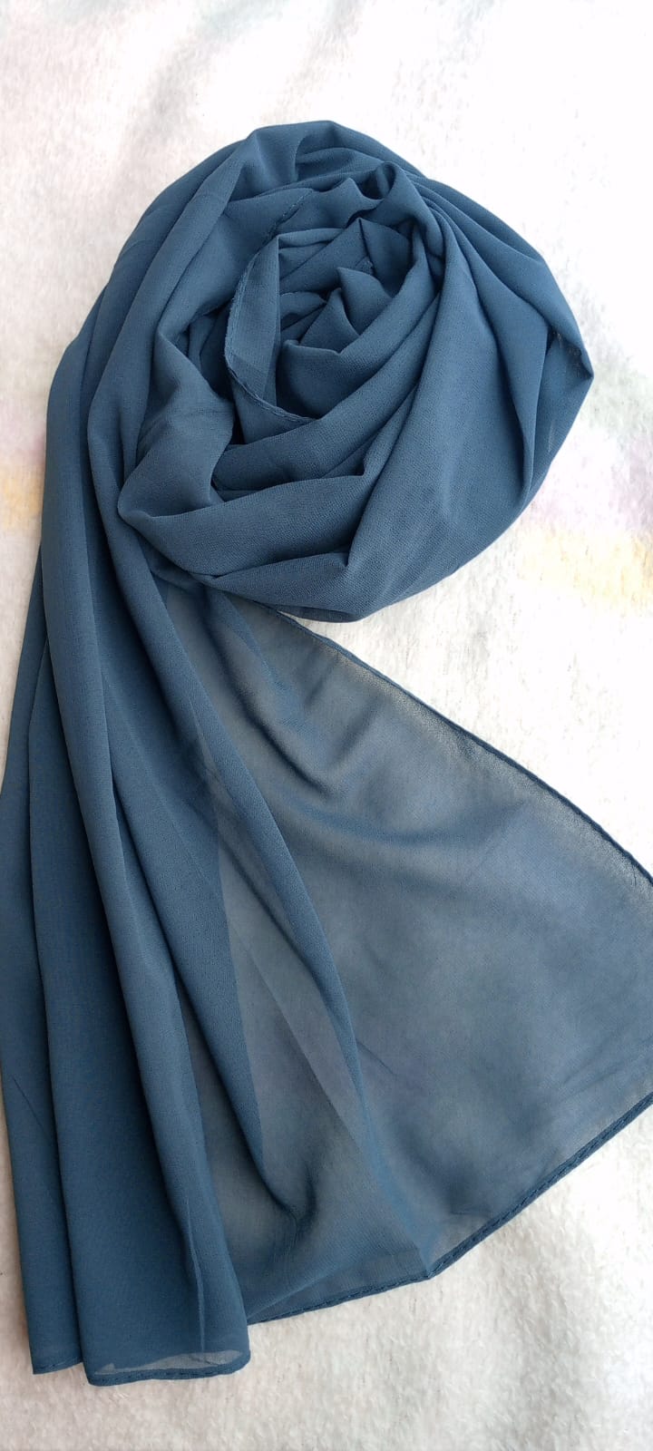 ⚡Set of 2 Georgette Hijabs – Skin & Blue with Hijab Pins