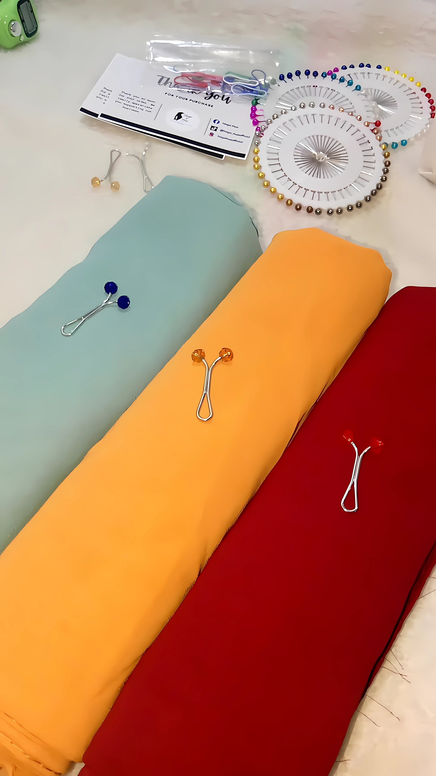 3-Piece Georgette Hijab Set – Maroon, Mint Green & Orange