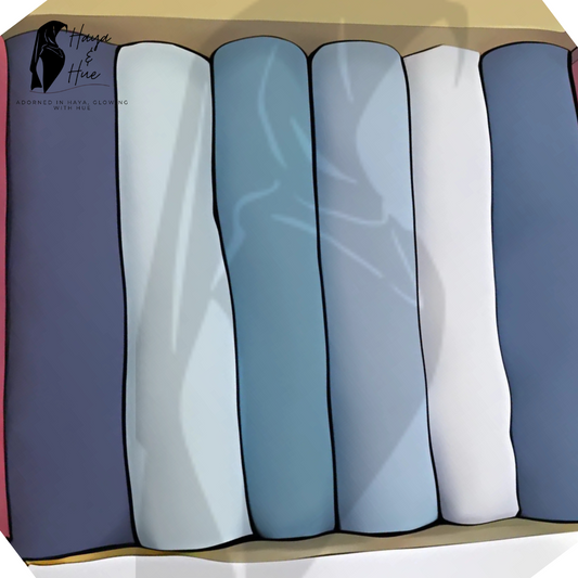 Midnight Blue Deal – 6 Premium Georgette Hijabs