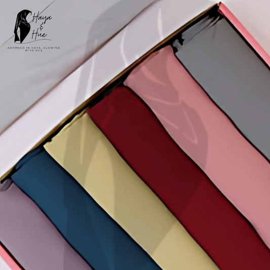 Veloura Deal – 6 Premium Georgette Hijabs in Vintage Vibes