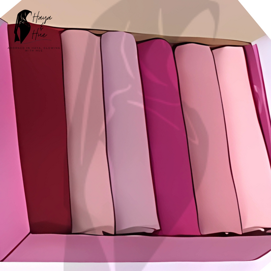 Cherry Blossom Deal – 6 Georgette Hijab Deal Box