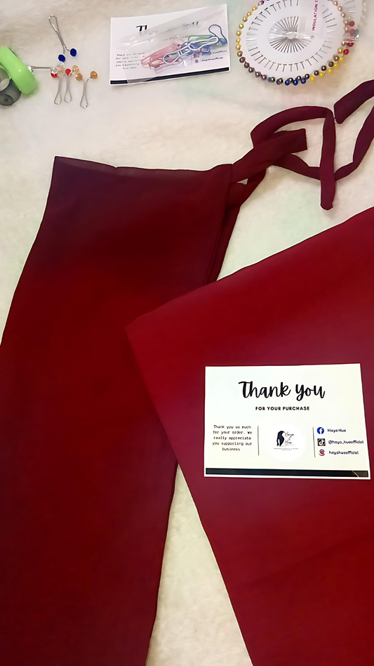 Maroon Georgette Hijab & Niqab Set – Modesty Meets Style