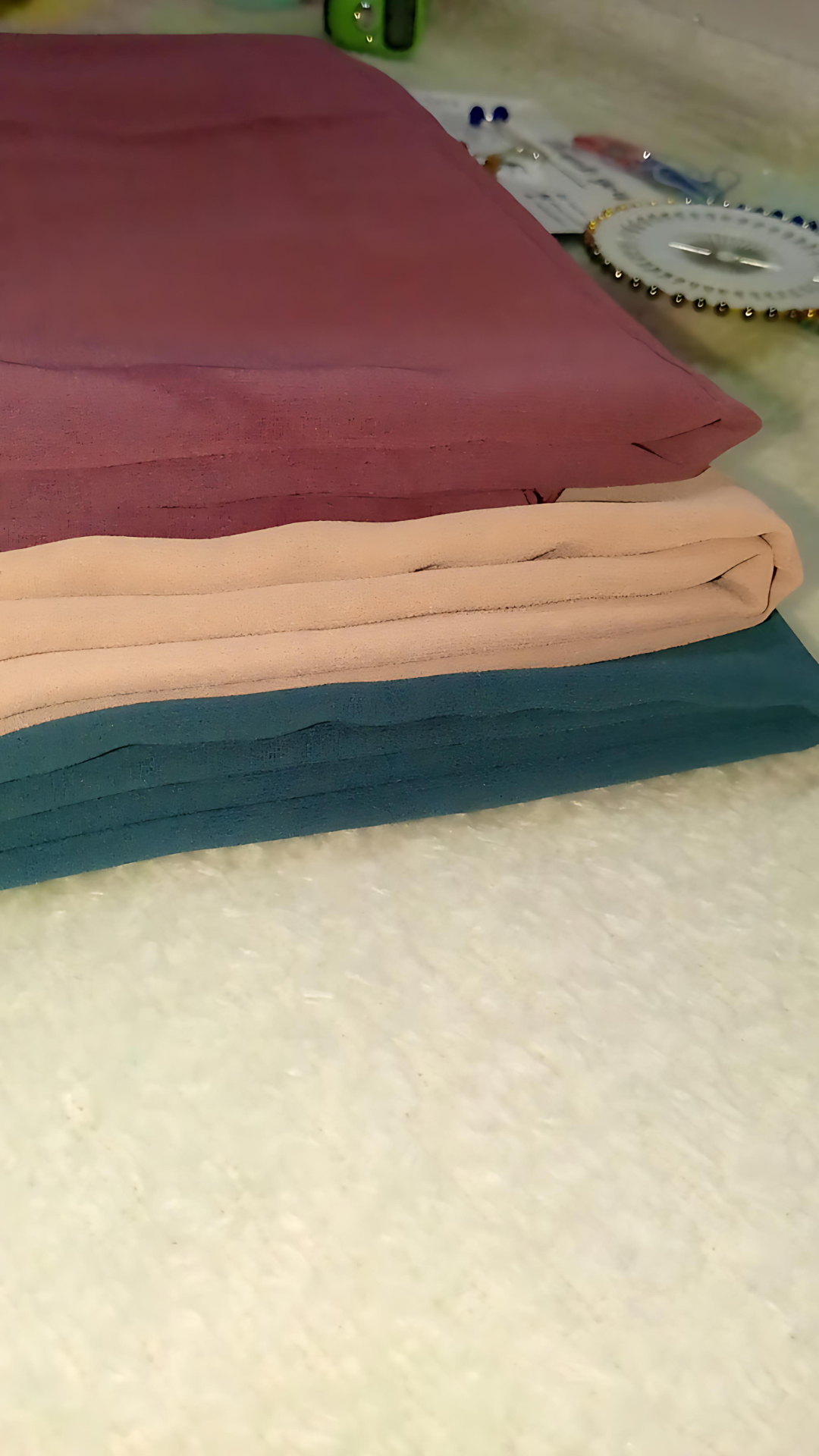 3-Piece Georgette Hijab Set – Falsa, Sea Green & Peach