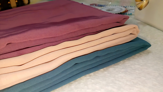 3-Piece Georgette Hijab Set – Falsa, Sea Green & Peach