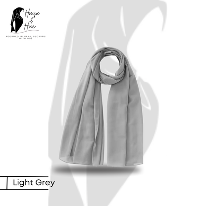 Premium Georgette Hijab – Light Grey | Your Everyday Style Essential