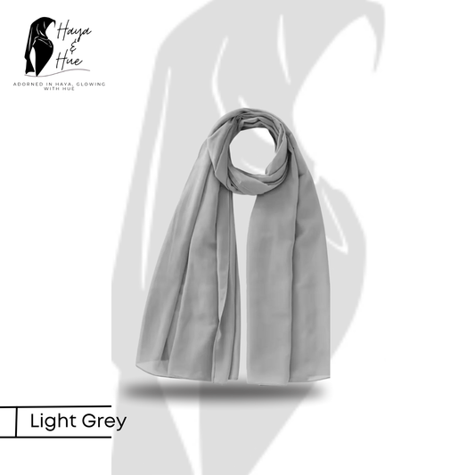 Premium Georgette Hijab – Light Grey | Your Everyday Style Essential