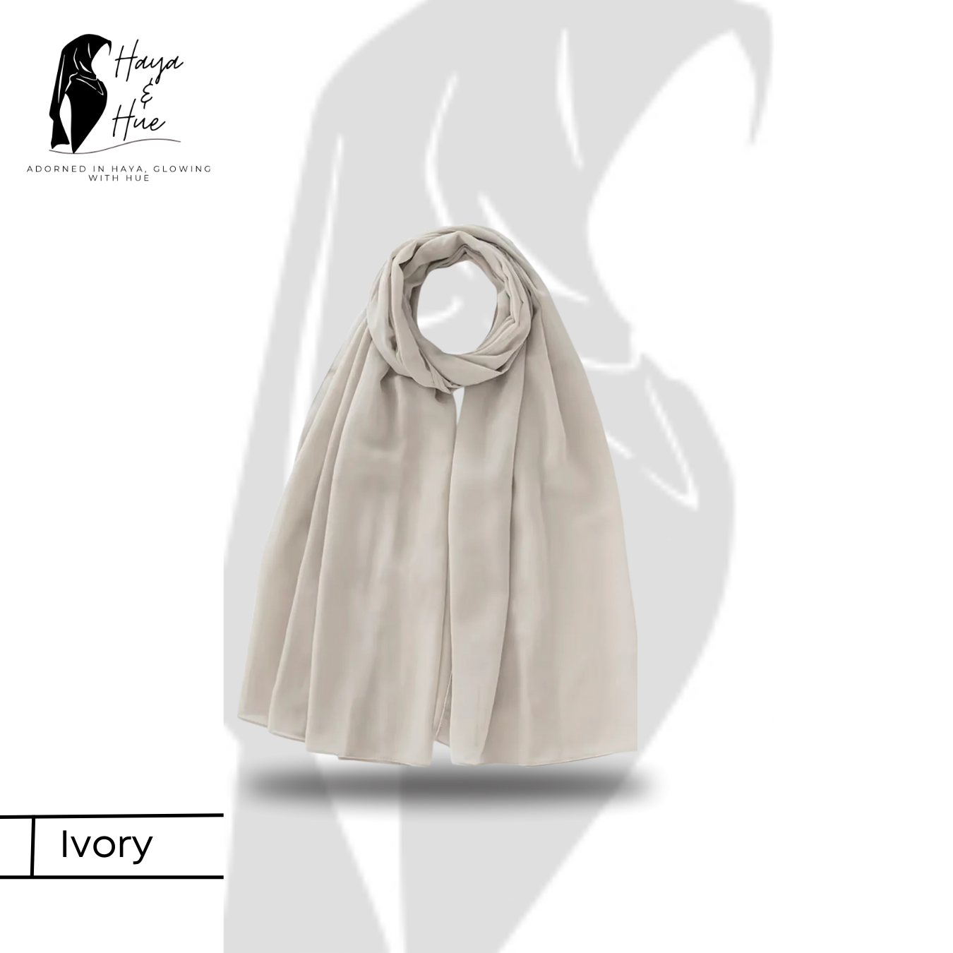 Premium Georgette Hijab – Ivory | Timeless & Effortlessly Versatile