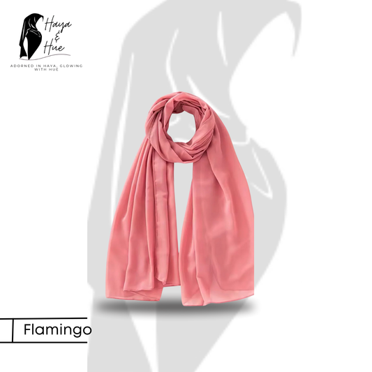 Premium Georgette Hijab – Flamingo | A Pop of Playful Elegance