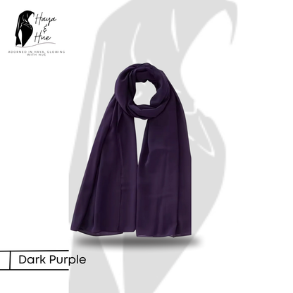 Premium Georgette Hijab – Dark Purple | Rich, Bold & Ready to Wear