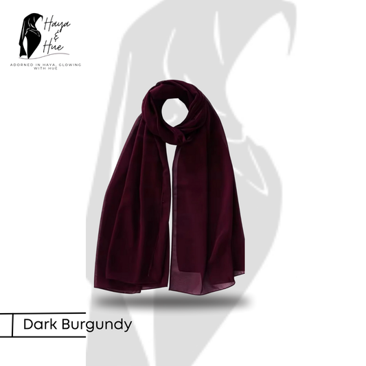 Premium Georgette Hijab – Dark Burgundy | Rich Color, Everyday Comfort