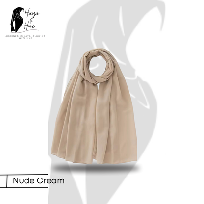 Premium Georgette Hijab – Nude Cream | Soft Tone, Everyday Styl