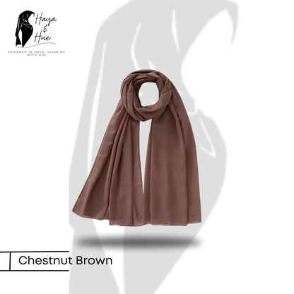1x Georgette Hijab – Chestnut Brown | Warm, Chic & Versatile