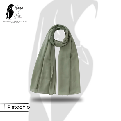 Pistachio Georgette Hijab – Soft, Fresh & Everyday Chic