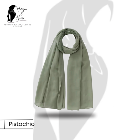 Pistachio Georgette Hijab – Soft, Fresh & Everyday Chic