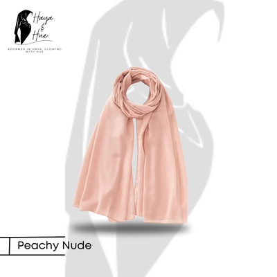 1x Premium Georgette Hijab – Peachy Nude | Soft & Everyday Ready