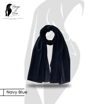 1x Georgette Hijab – Navy Blue | Classic, Chic & Comfortable