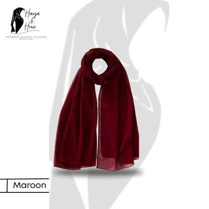 1x Georgette Hijab – Maroon | Rich, Timeless & All-Season Wear