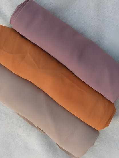 Set of 3 Georgette Hijabs – Orange, Pink & Nude