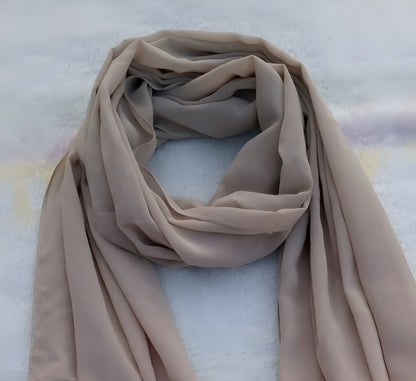 Set of 3 Georgette Hijabs – Orange, Pink & Nude