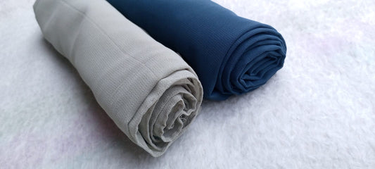 ⚡Set of 2 Georgette Hijabs – Skin & Blue with Hijab Pins