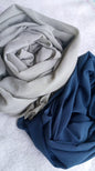 ⚡Set of 2 Georgette Hijabs – Skin & Blue with Hijab Pins
