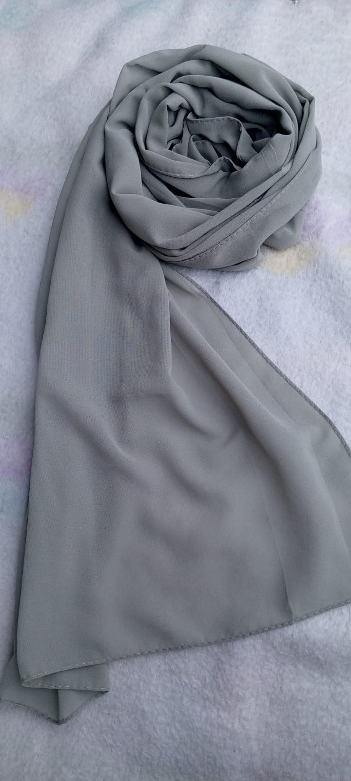 ⚡Set of 2 Georgette Hijabs – Skin & Blue with Hijab Pins