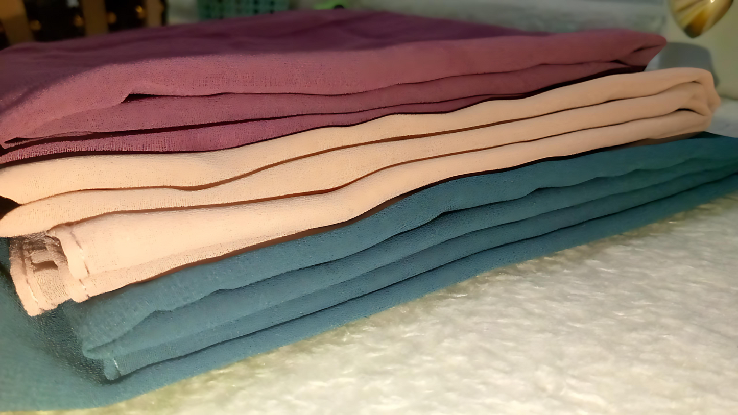 3-Piece Georgette Hijab Set – Falsa, Sea Green & Peach