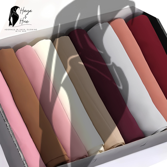 Chroma Set Deal – 9 Premium Georgette Hijabs (Mega Box)