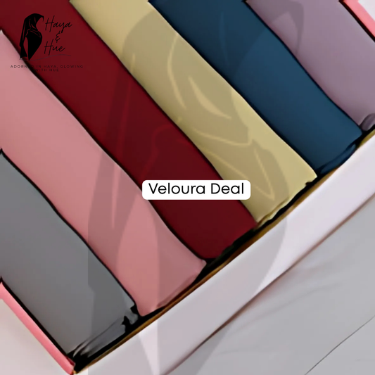 Veloura Deal – 6 Premium Georgette Hijabs in Vintage Vibes
