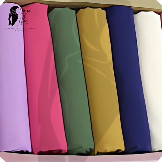 Rainbow Deal – 6 Premium Georgette Hijabs in Unicorn Shades