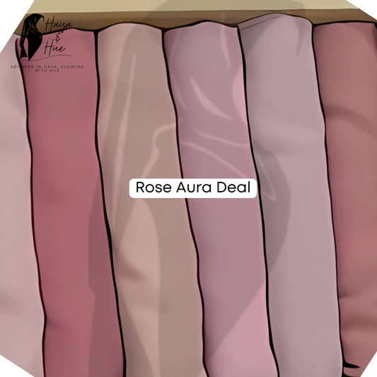 Rose Aura Deal – 6 Premium Georgette Hijabs in Flower Bouquet Shades