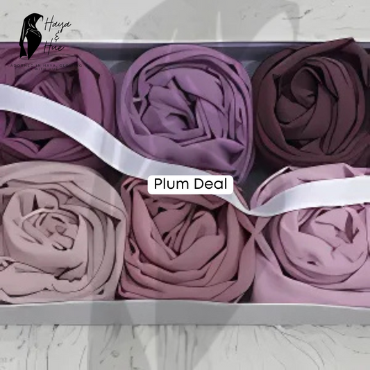The Plum Deal – 6 Georgette Hijabs for Effortless Everyday Elegance