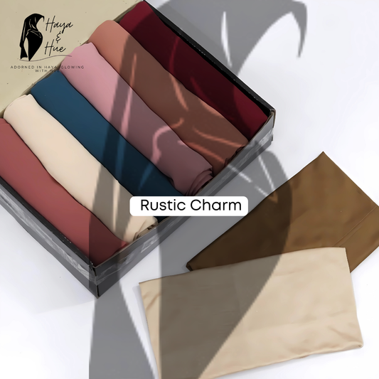Rustic Charm Deal – 6 Georgette Hijab Deal Box