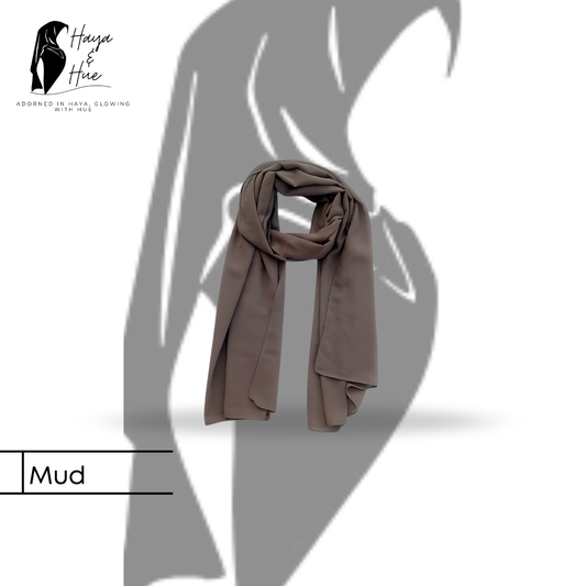 Mud Premium Georgette Hijab – Everyday Elegance in a Neutral Tone