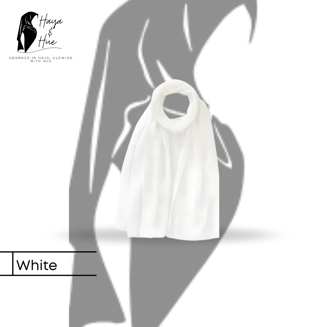 White Premium Georgette Hijab – Pure, Elegant & Perfect for Every Occasion