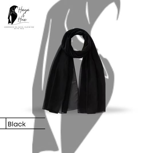 Black Premium Georgette Hijab – Timeless, Elegant & Matches Every Abaya
