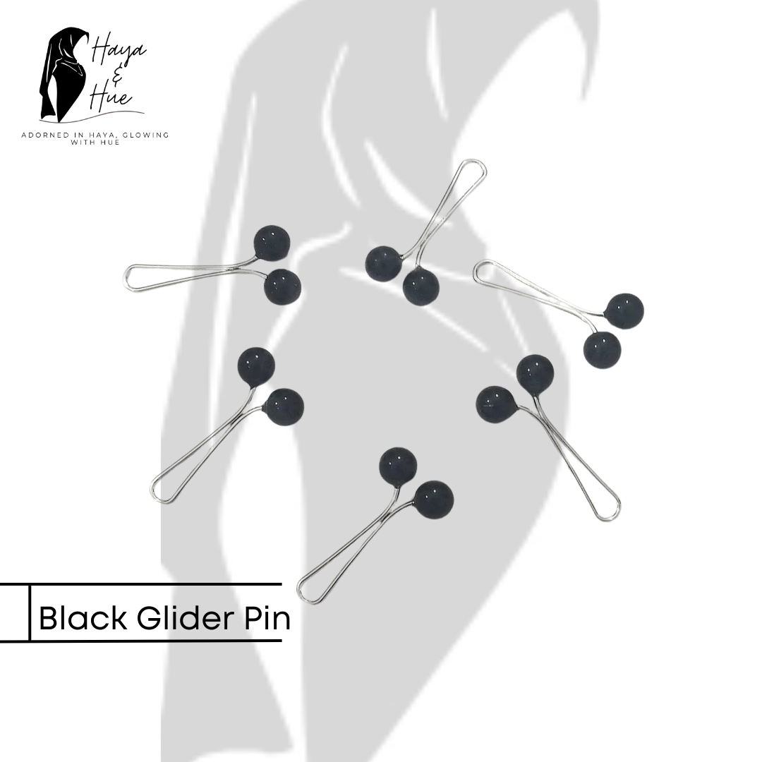 Black Hijab Glider Pin – No Holes, No Damage, Just Effortless Hold