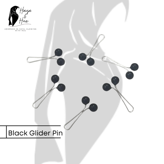 Black Hijab Glider Pin – No Holes, No Damage, Just Effortless Hold