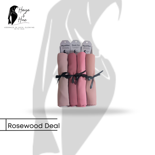 Rosewood Deal – 4 Soft Pastel Hijabs Set | Elegant Georgette Hijabs for Everyday & Special Occasions