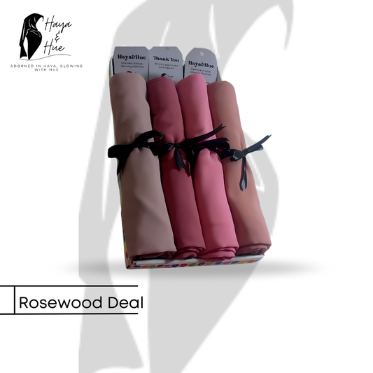 Rosewood Deal – 4 Soft Pastel Hijabs Set | Elegant Georgette Hijabs for Everyday & Special Occasions