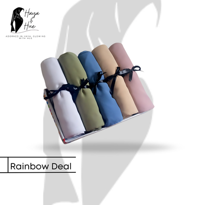 Rainbow Deal – 5 Premium Georgette Hijabs for Everyday Elegance & Confidence