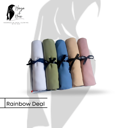 Rainbow Deal – 5 Premium Georgette Hijabs for Everyday Elegance & Confidence