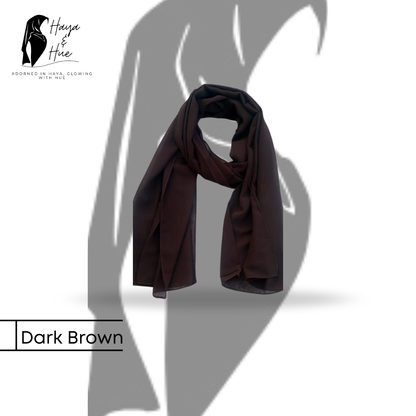Dark Brown Premium Georgette Hijab – Elegant, Comfortable & Versatile
