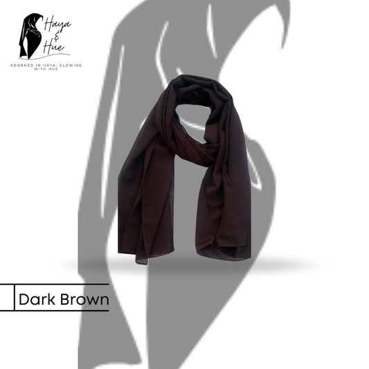 Dark Brown Premium Georgette Hijab – Elegant, Comfortable & Versatile