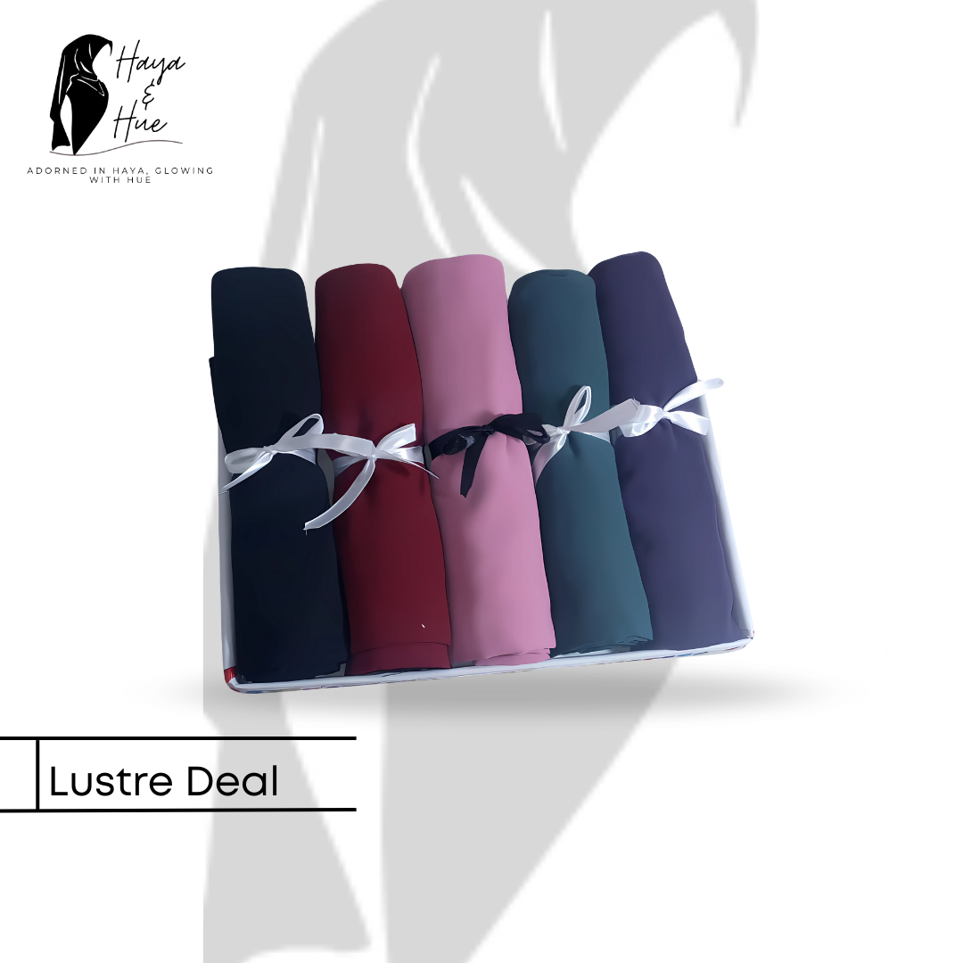 Lustre Deal – 5 Premium Georgette Hijabs to Elevate Your Everyday Elegance
