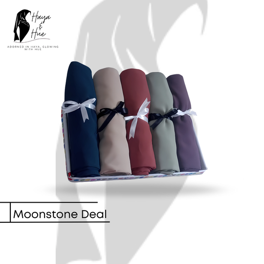 Moonstone Deal – 5 Premium Georgette Hijabs for Timeless Beauty & Everyday Ease